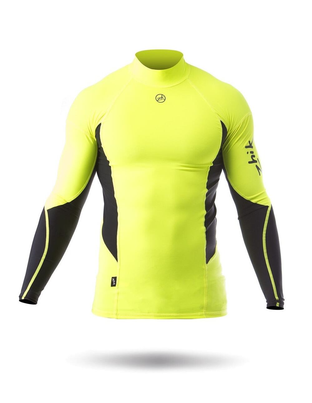 Zhik Swim Rash Guard T Shirt Mens M Yellow Black Long Sleeve Anatomic 3D Fit